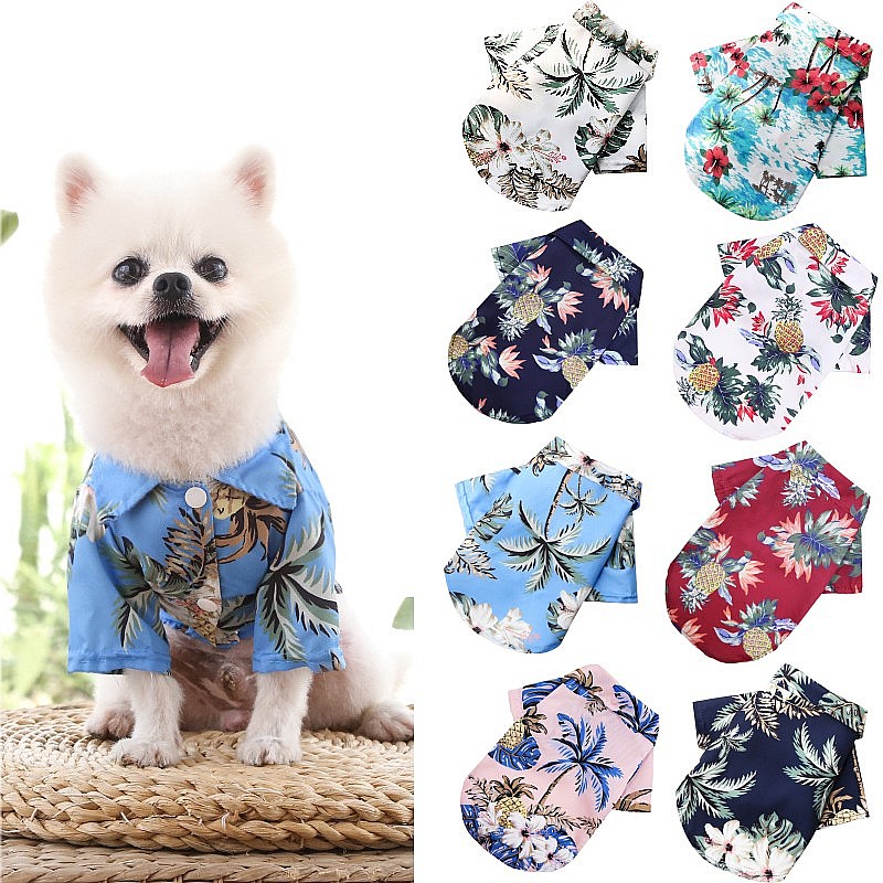 Summer Dog Clothing - Roupas havaianas estilo praia para cães,