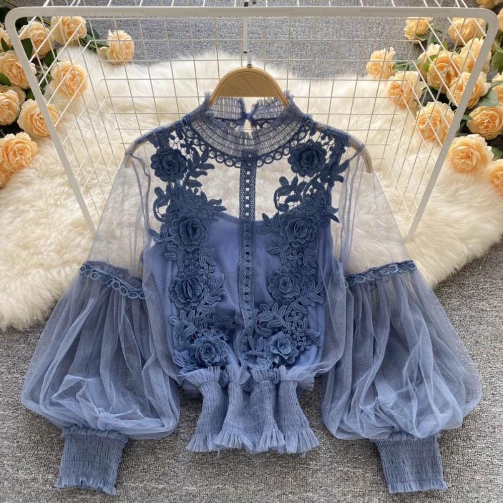 Summer Clothing Vintage - 2 pçs/set rendas puff manga longa