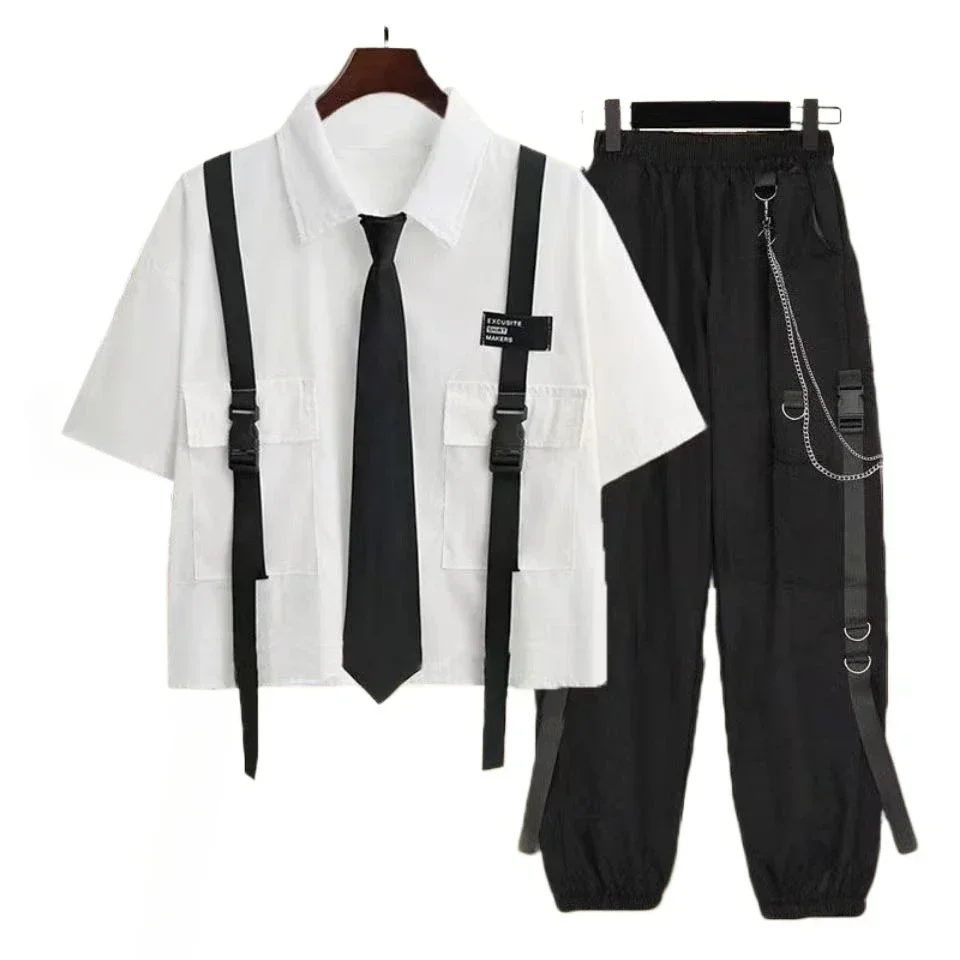 Summer Goth Clothing - Casual calças cargo para as mulheres,