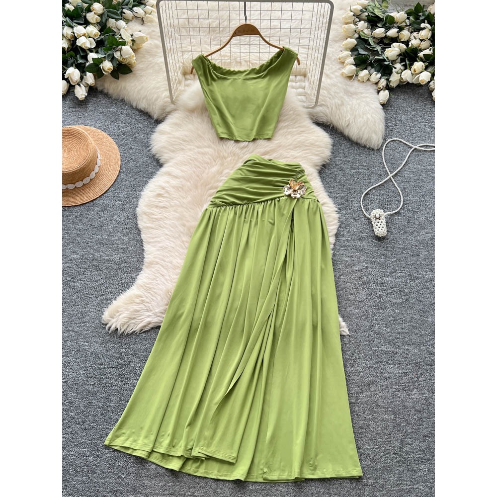 Summer Clothing Vintage - Chique vintage sem mangas dividir fino