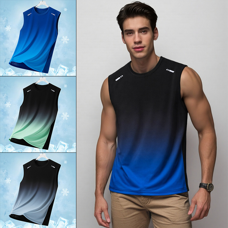 Summer Youth Clothing - Camiseta Esportiva Masculina Gradiente Leve Sem