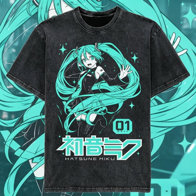 Japanese Summer Clothing Men - Camiseta Vintage de Algodão Estampada Oversized