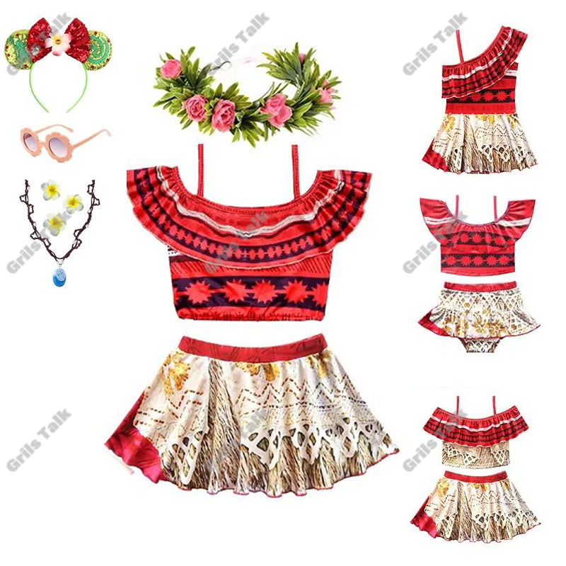 Summer Clothing Set For Girls - Verão fada princesa moana cosplay roupa