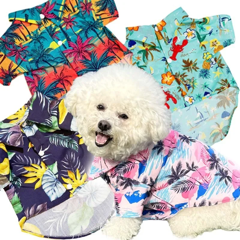 Summer Dog Clothing - Camisa Havaiana para Animais de Estimação,