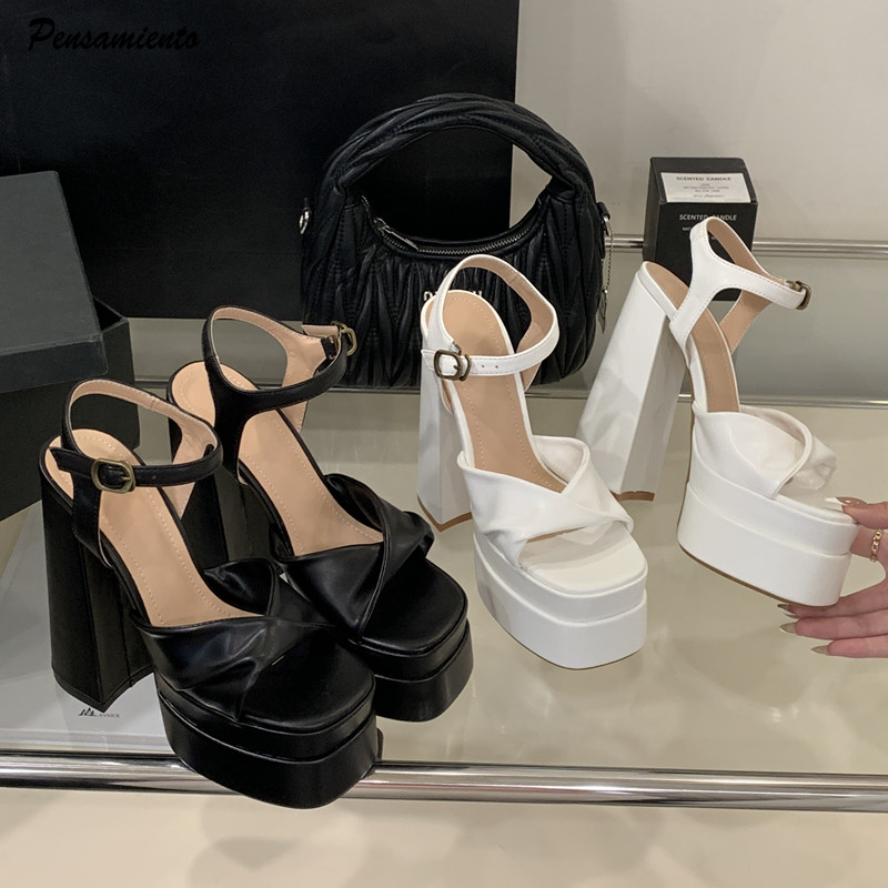 Summer Clothing Ladies - Estilo estrela moda dupla plataforma cunhas