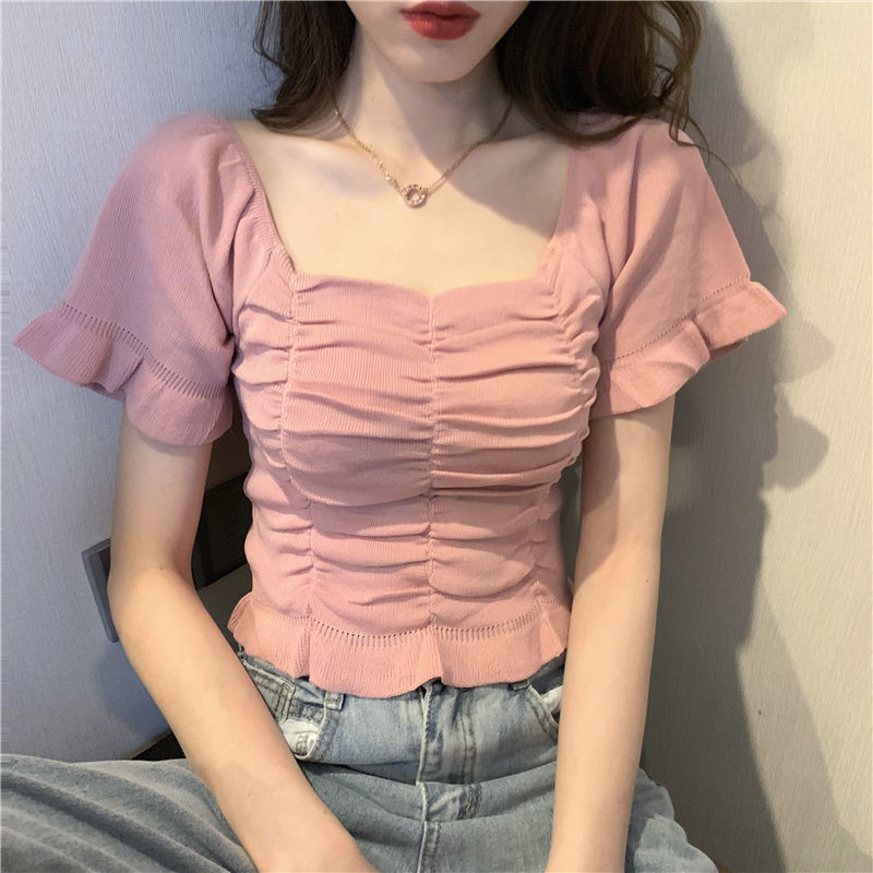 Summer Youth Clothing - Blusa de Moda Tricotada para Mulheres,