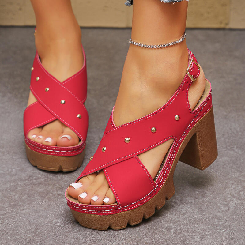 Summer Clothing Ladies - Vintage super salto alto cinta cruzada
