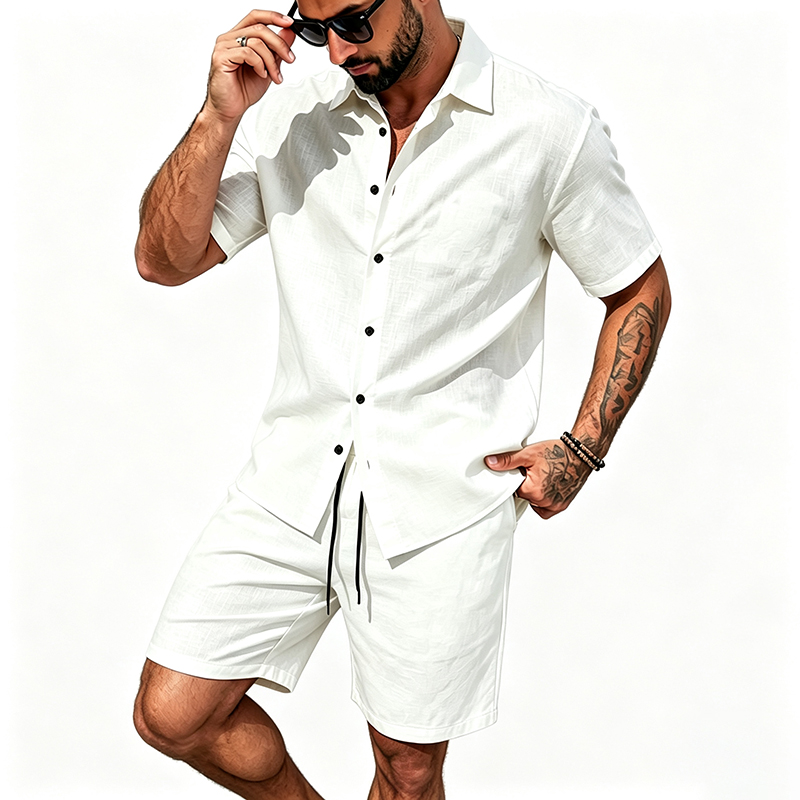 Conjunto Masculino de Linho de - Summer Clothing Outfits avaliação e preço