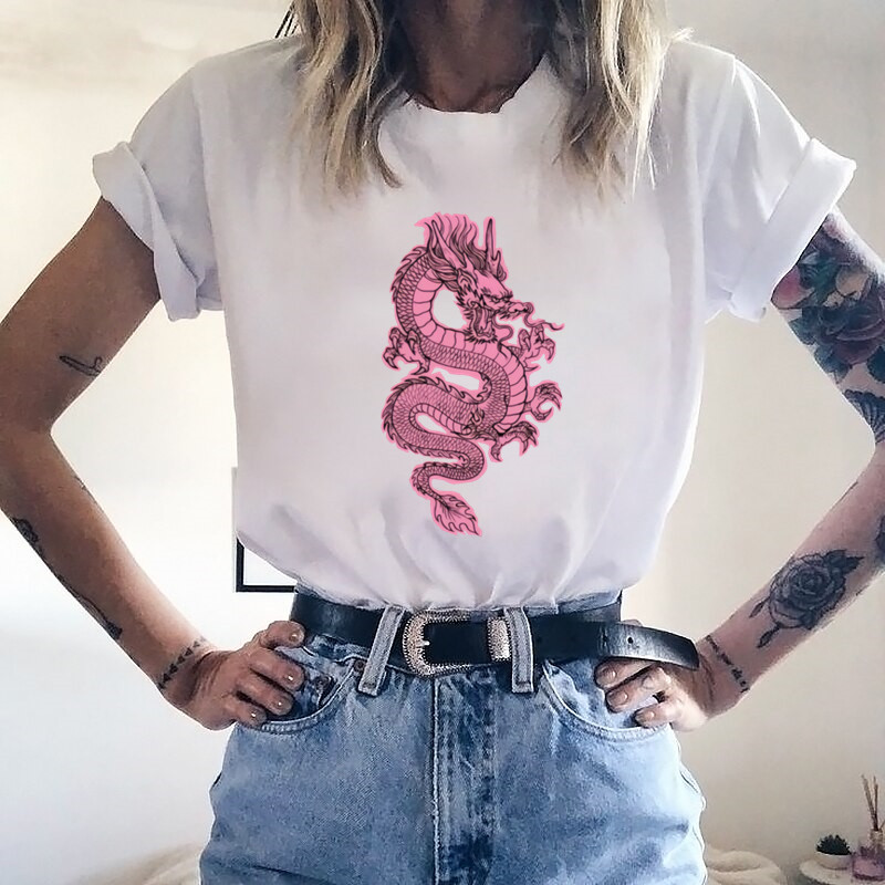 Camisetas femininas dragão ros - Summer Goth Clothing avaliação e preço