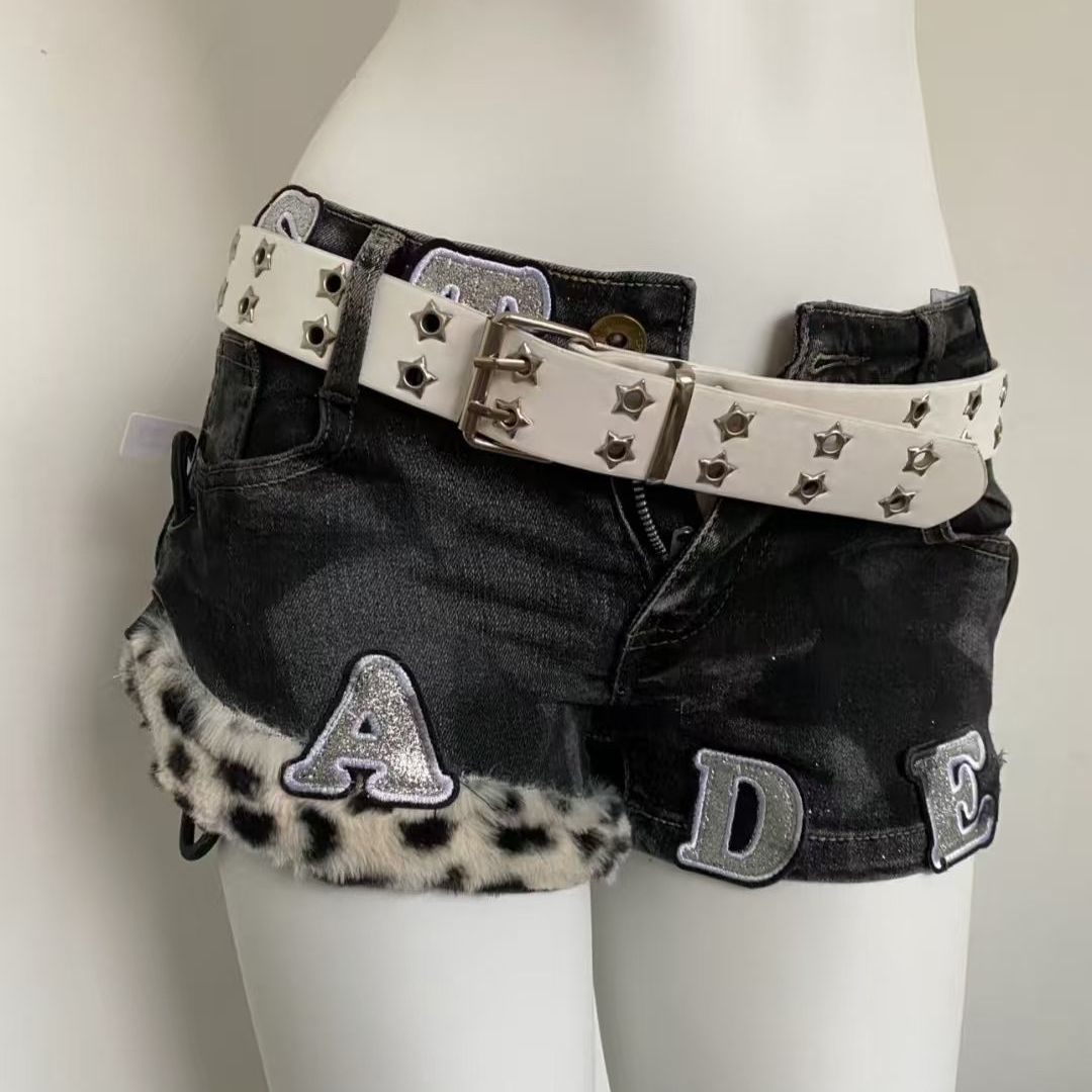 Y2k bordado remendo denim shor - Summer Clothing Vintage avaliação e preço
