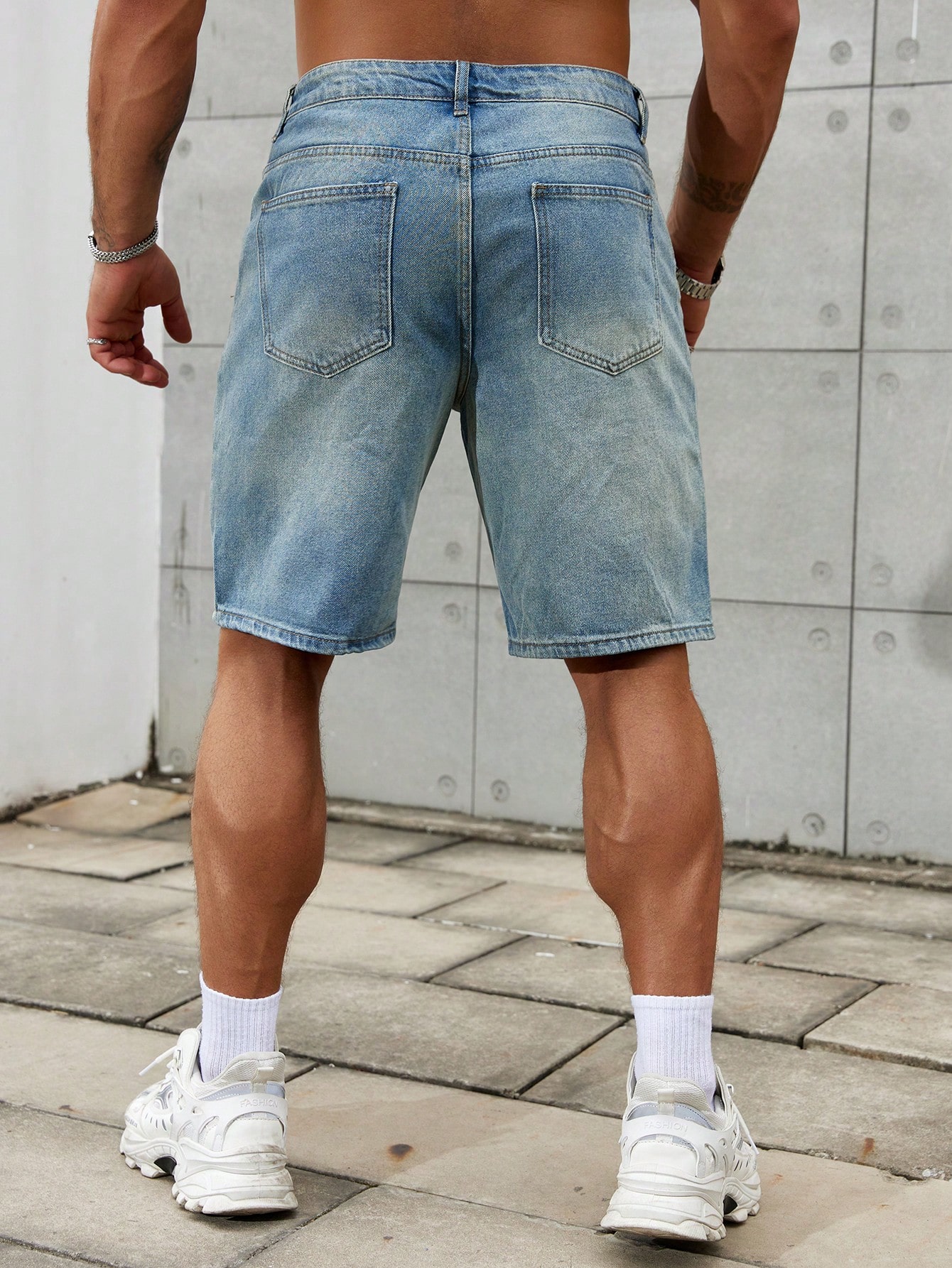 Jeans curto de algodão rasgado - Summer Clothing Brands Men avaliação e preço