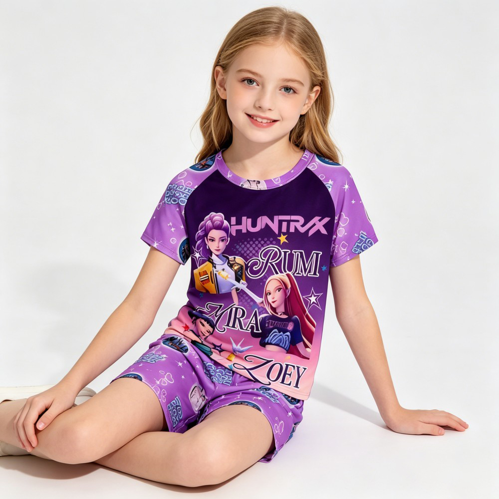 Novo Conjunto de Pijamas Temát - Summer Clothing Set For Girls avaliação e preço