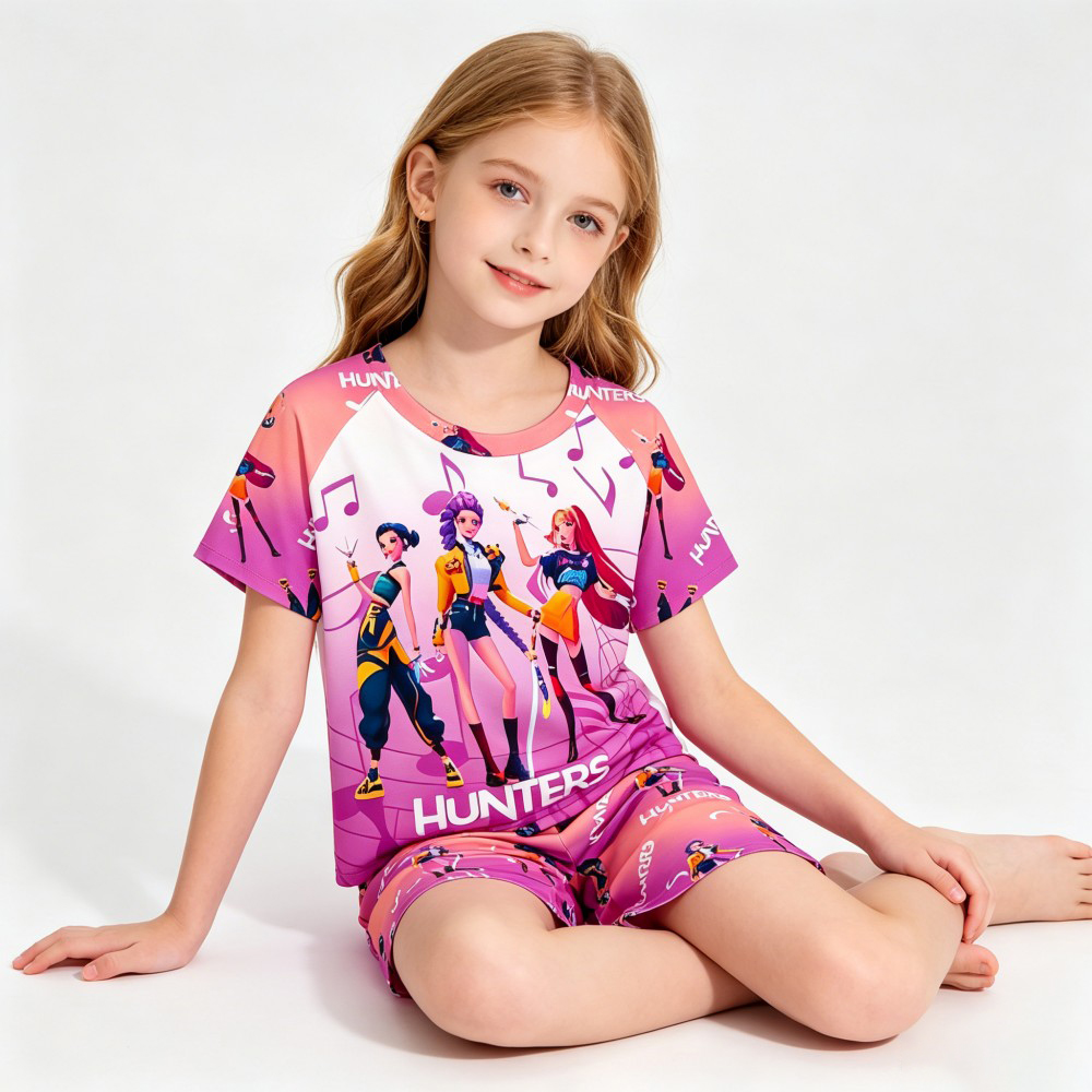 Novo Conjunto de Pijamas Temát - Summer Clothing Set For Girls avaliação e preço