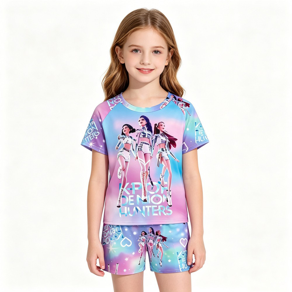 Novo Conjunto de Pijamas Temát - Summer Clothing Set For Girls avaliação e preço