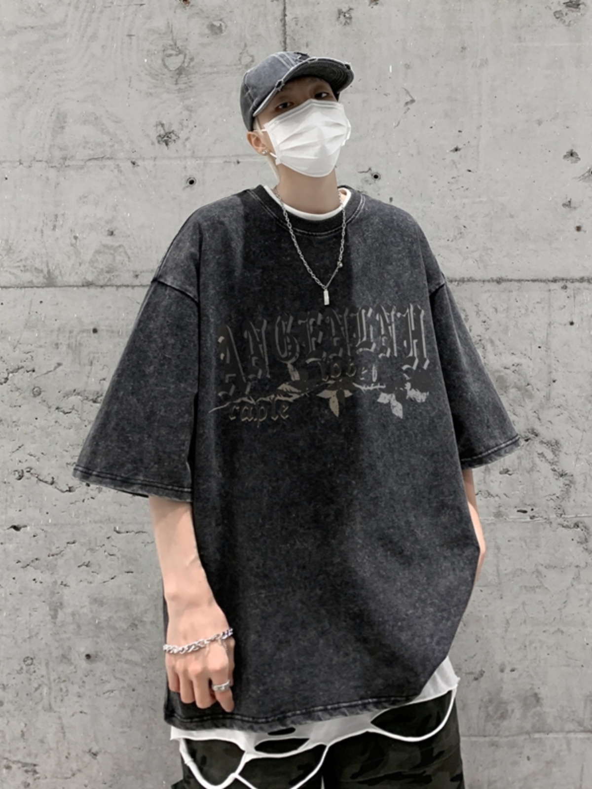 Tops com estampa de letras est - Summer Goth Clothing avaliação e preço