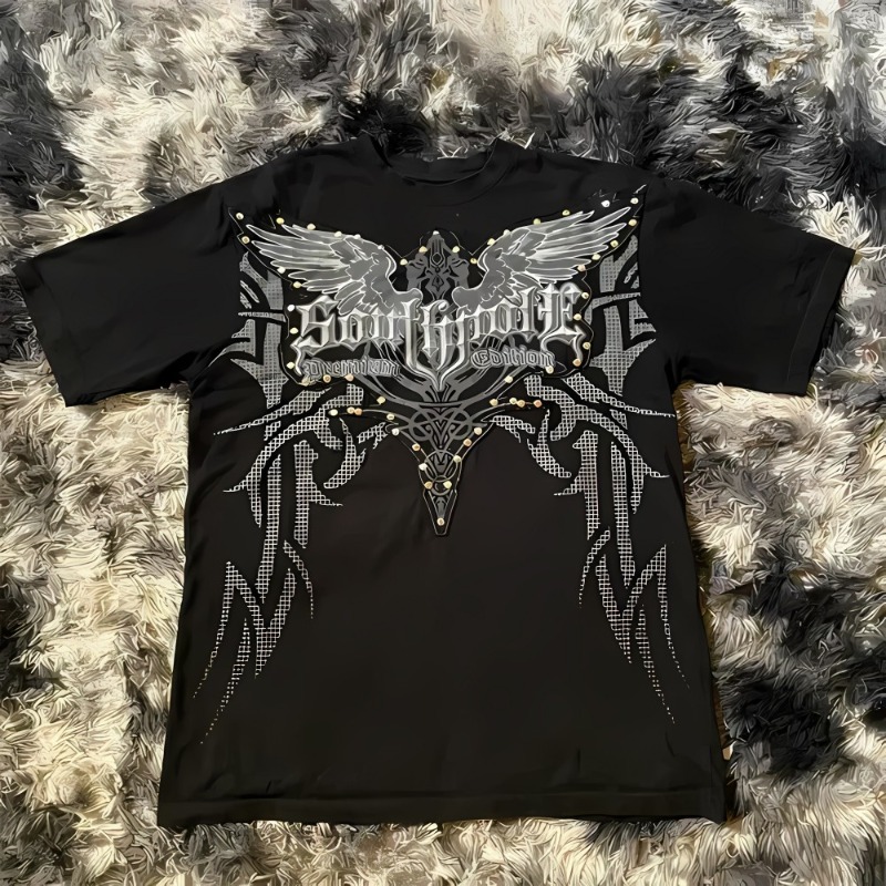 Camiseta Masculina Gótica de V - Summer Goth Clothing avaliação e preço