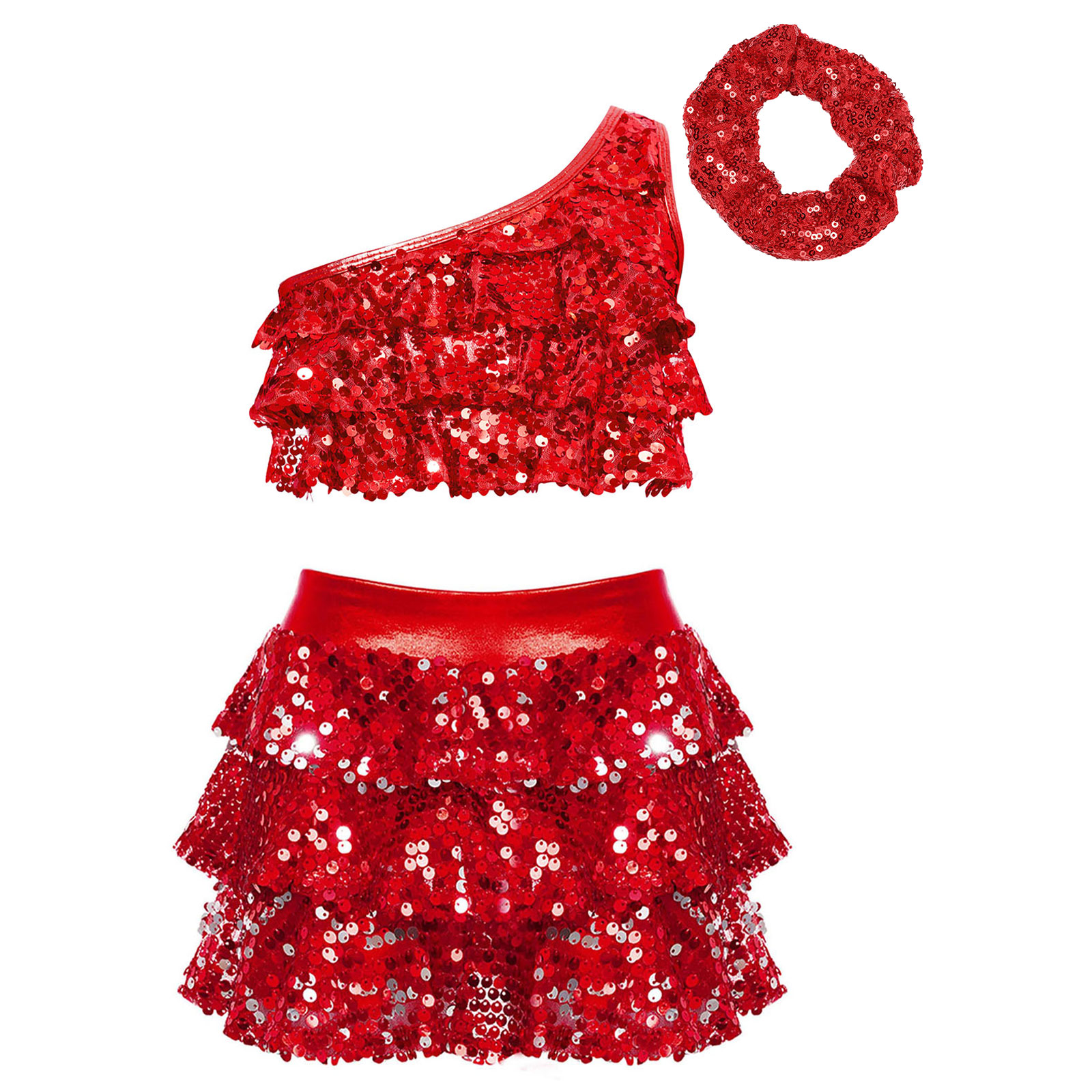 Crianças meninas lantejoulas b - Summer Clothing Set For Girls avaliação e preço