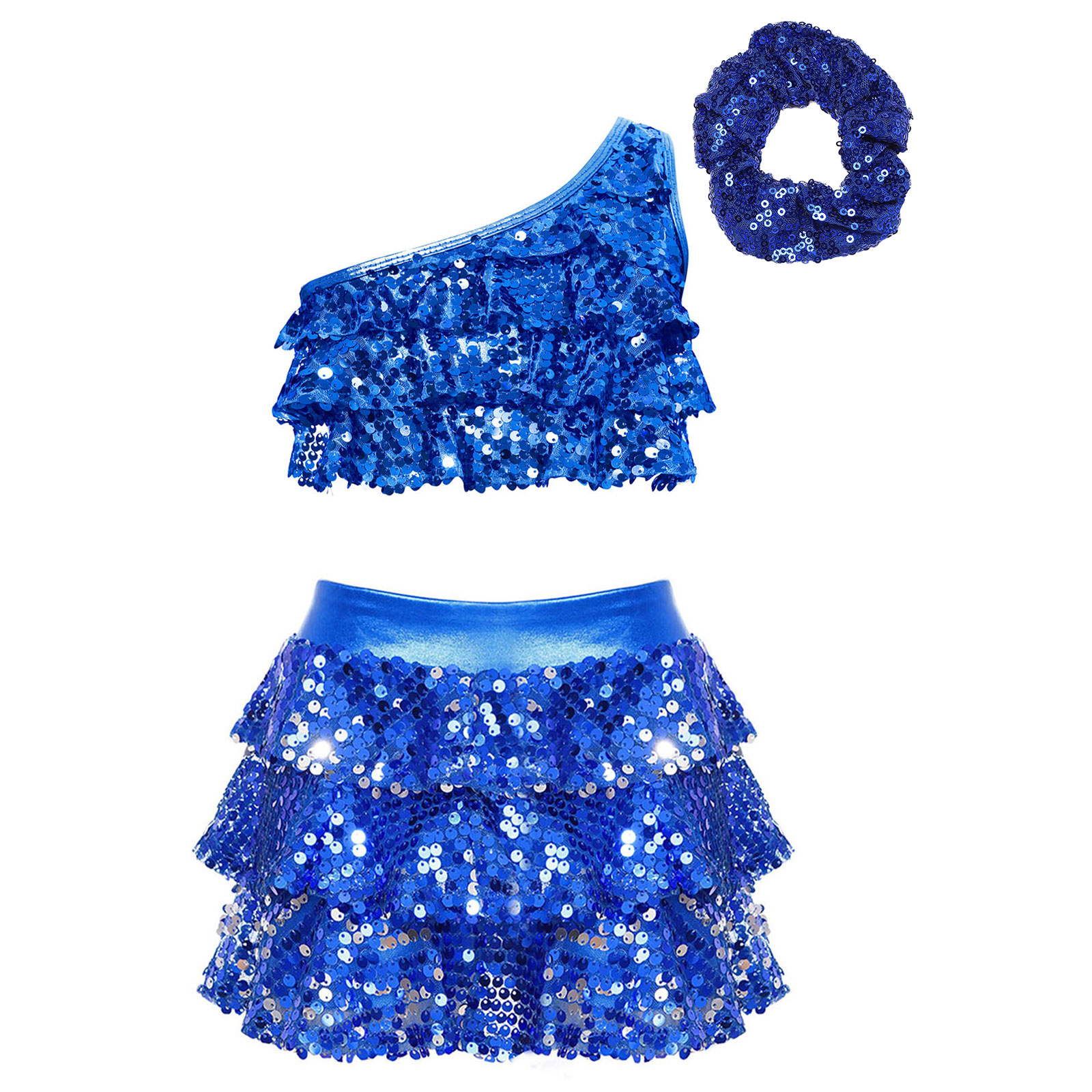 Crianças meninas lantejoulas b - Summer Clothing Set For Girls avaliação e preço