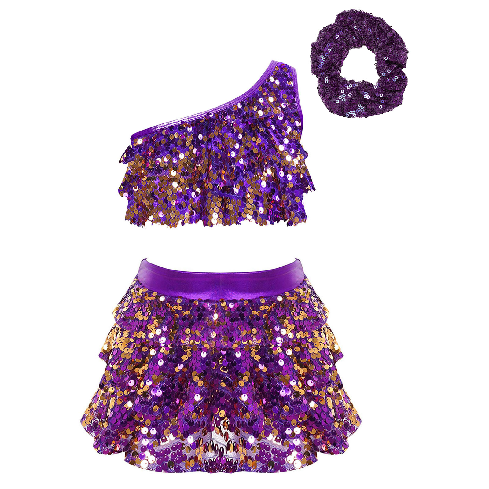 Crianças meninas lantejoulas b - Summer Clothing Set For Girls avaliação e preço