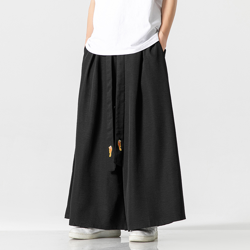 Calça larga larga masculina de - Japanese Summer Clothing Men avaliação e preço