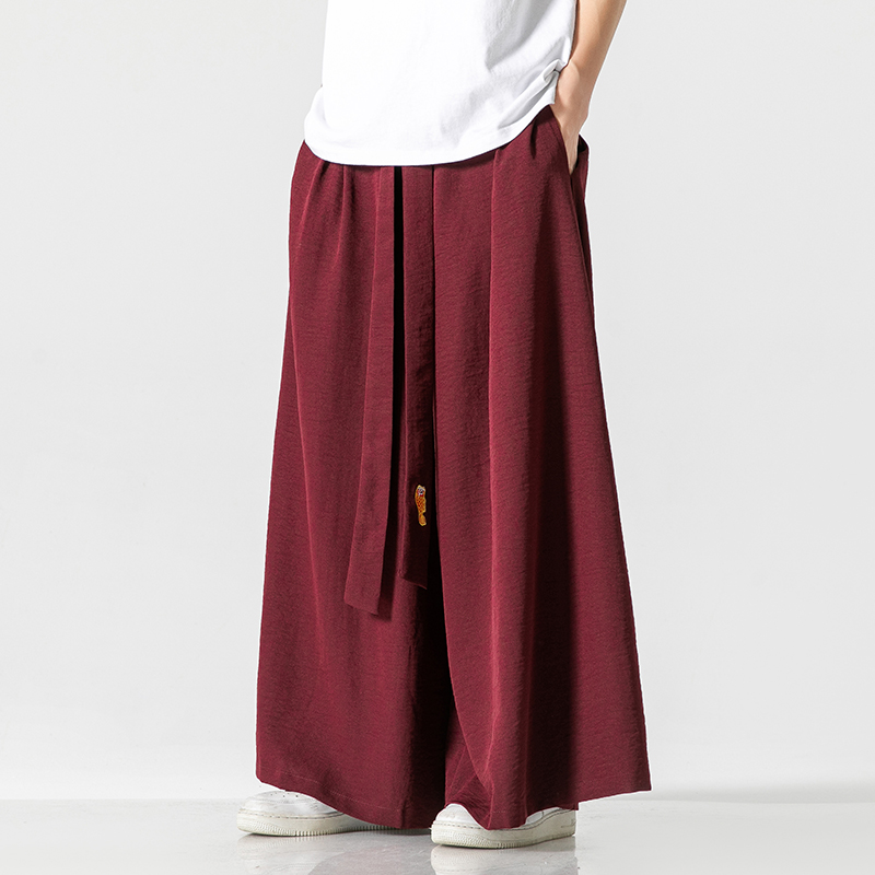 Calça larga larga masculina de - Japanese Summer Clothing Men avaliação e preço