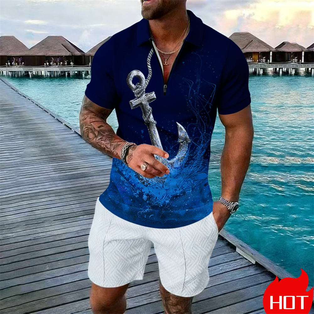 Conjunto de camisa polo mascul - Summer Clothing Vintage avaliação e preço